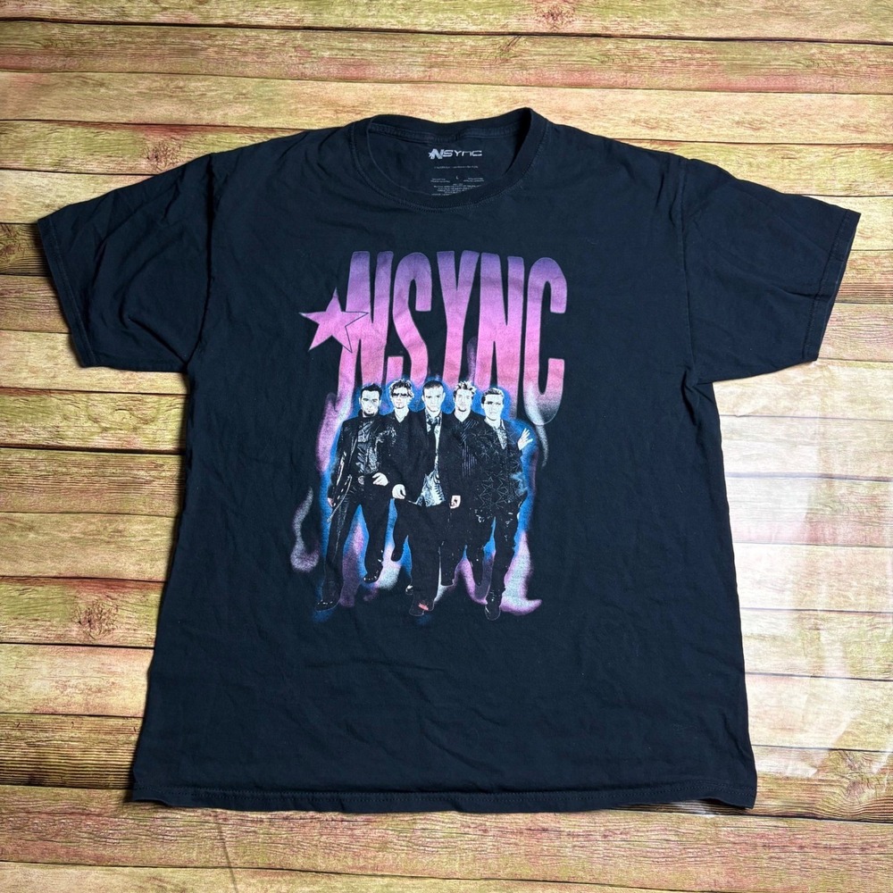 Official NSYNC Boy Band Graphic T-Shirt Size L